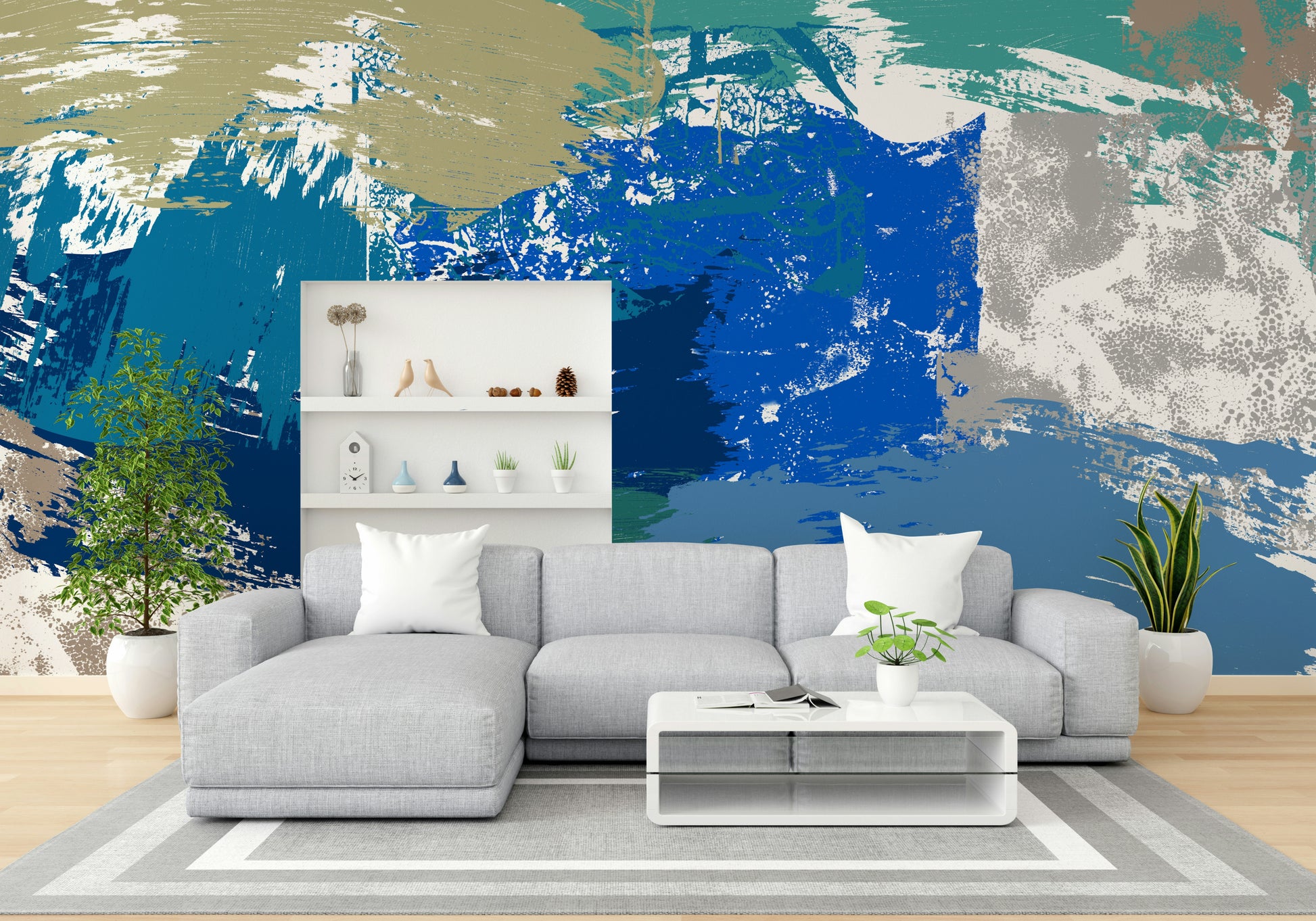 A contemplative subtle design wallpaper mural for a feature wall.

