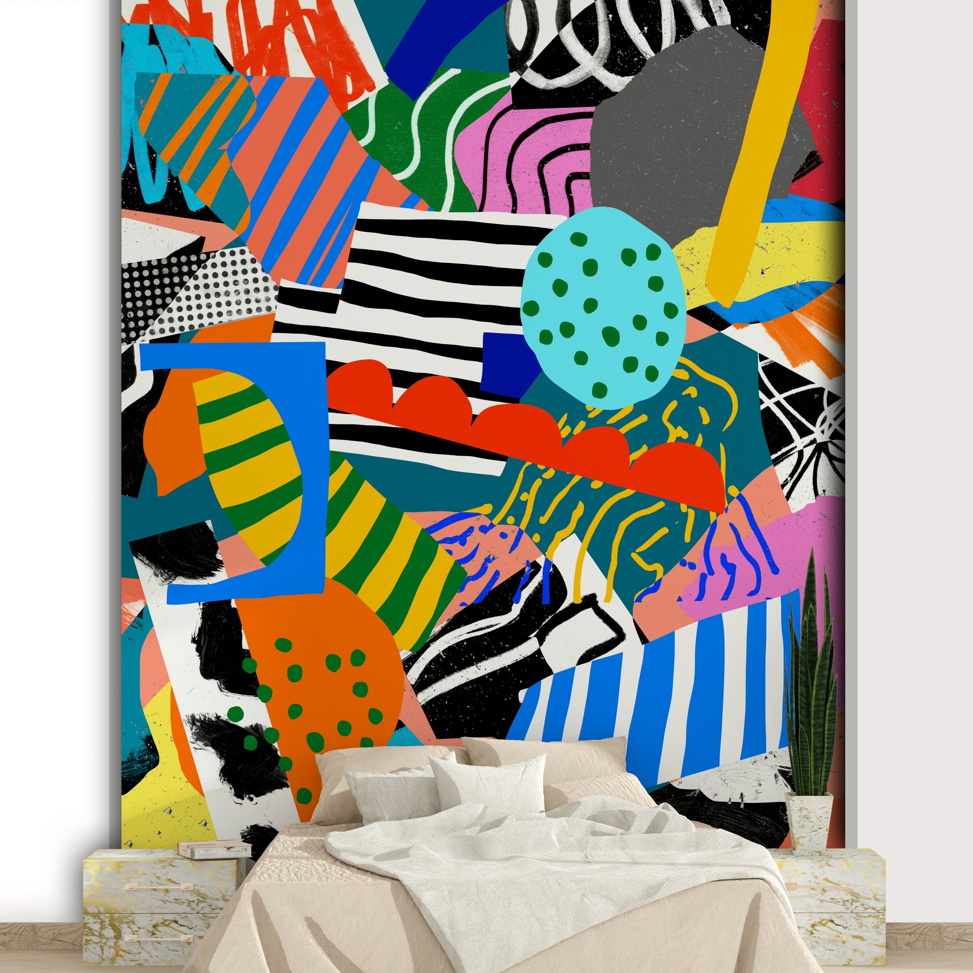 A serene chaotic pattern wall mural for your decor.


