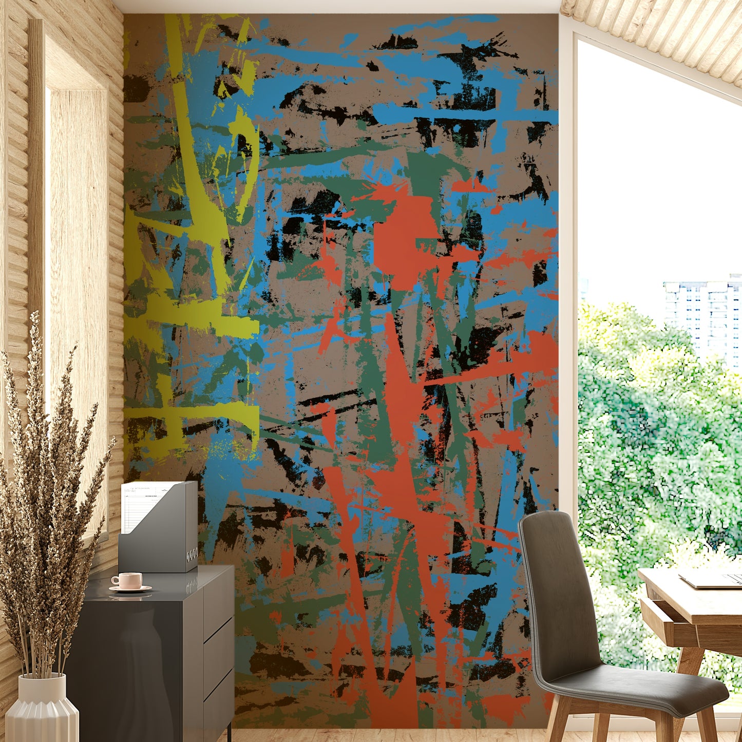 A classic abstract painting wallpaper for walls.

