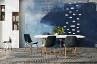 A beautiful blue geometric wallpaper mural for a modern home.

