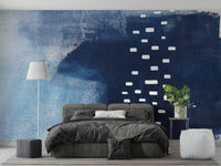 A calming modern pattern wallpaper mural that defines a space.

