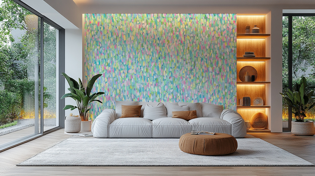 A beautiful abstract brushstroke wallpaper mural for a modern home.

