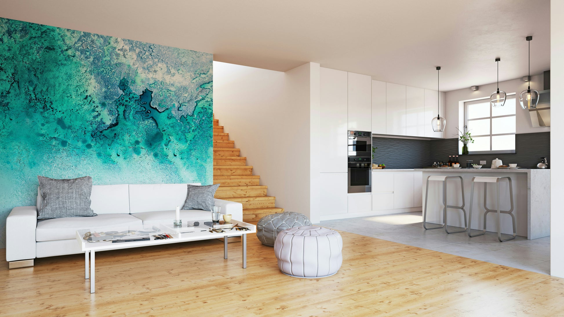 A serene subtle water texture wall mural for your decor.

