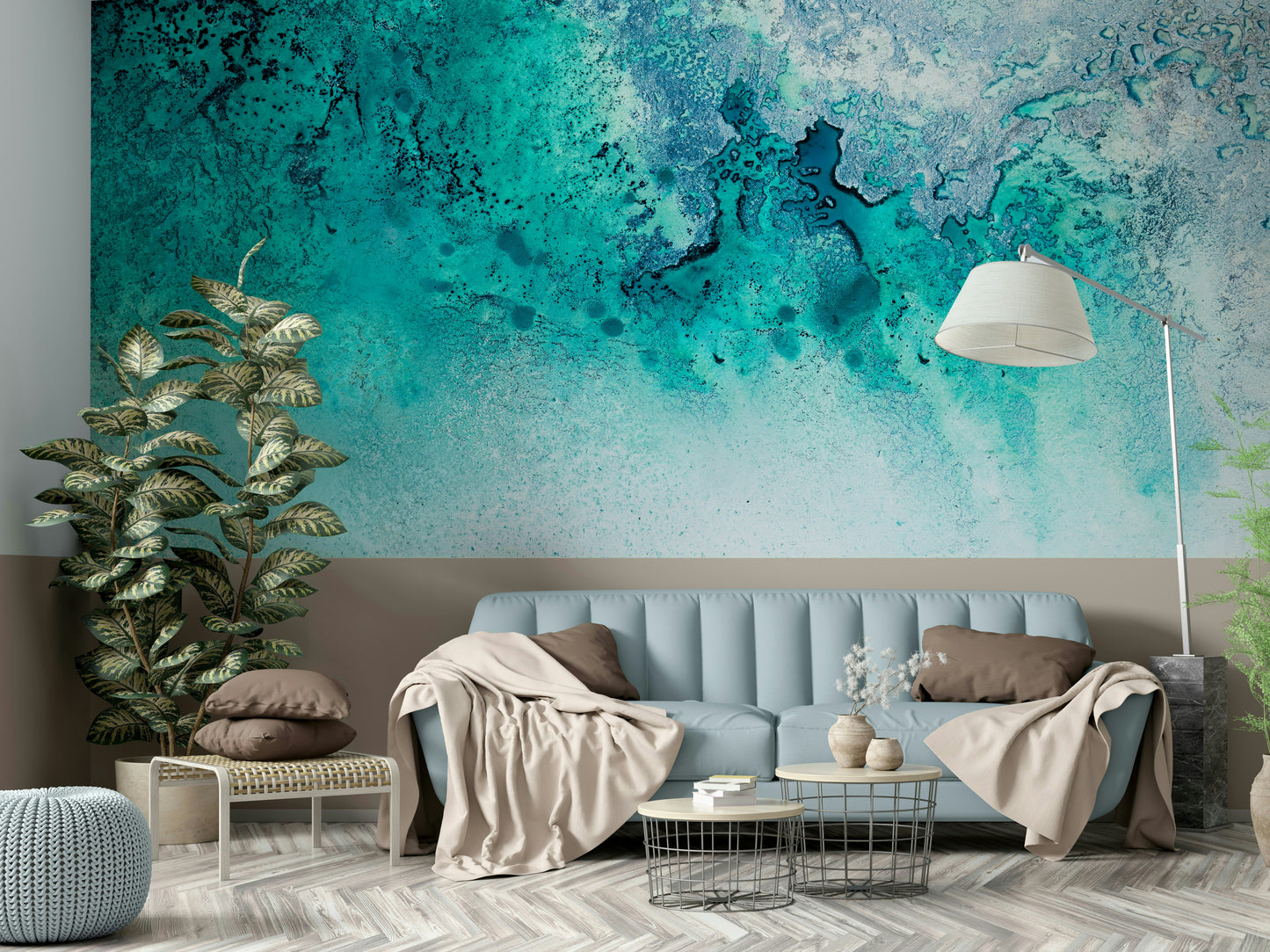 A beautiful calm water wallpaper mural for a modern home.

