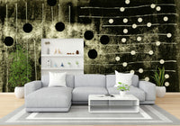 An artistic minimalist form mural for home decor.

