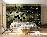 A graceful subtle pattern wall mural in cool, neutral tones.

