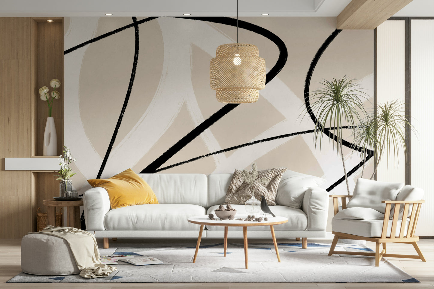 A serene minimalist pattern wall mural for your decor.

