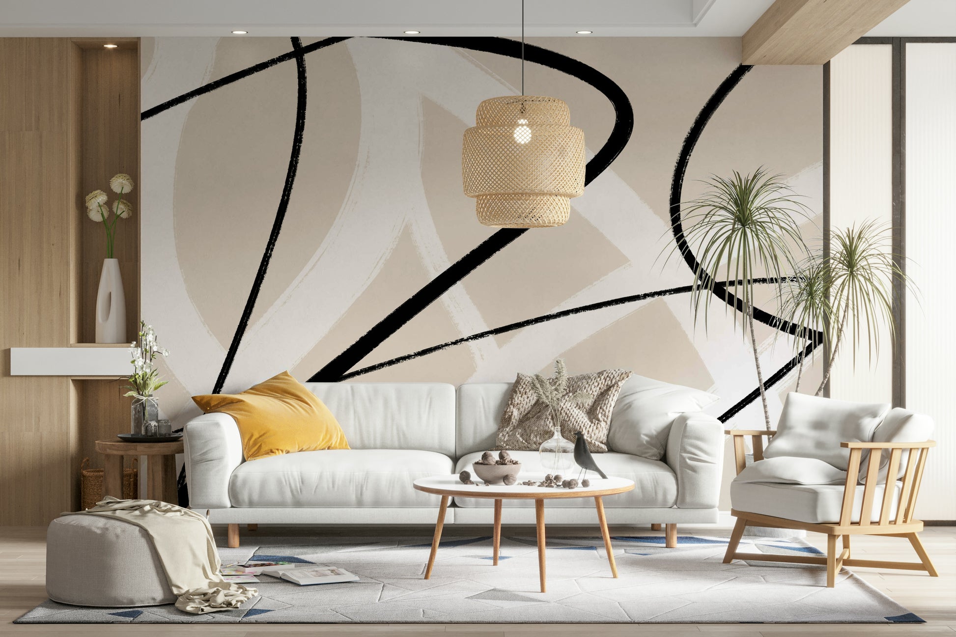 A serene minimalist pattern wall mural for your decor.

