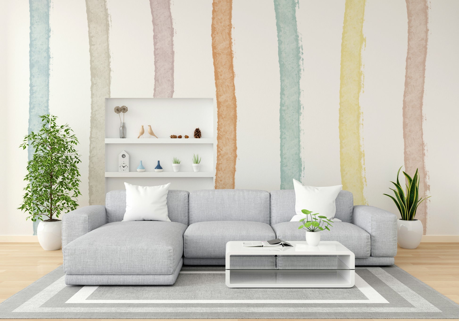 A contemplative vertical gradient wallpaper mural for a feature wall.

