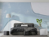 A contemplative fluid design wallpaper mural for a feature wall.


