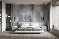 A graceful subtle cloud wall mural in cool, neutral tones.

