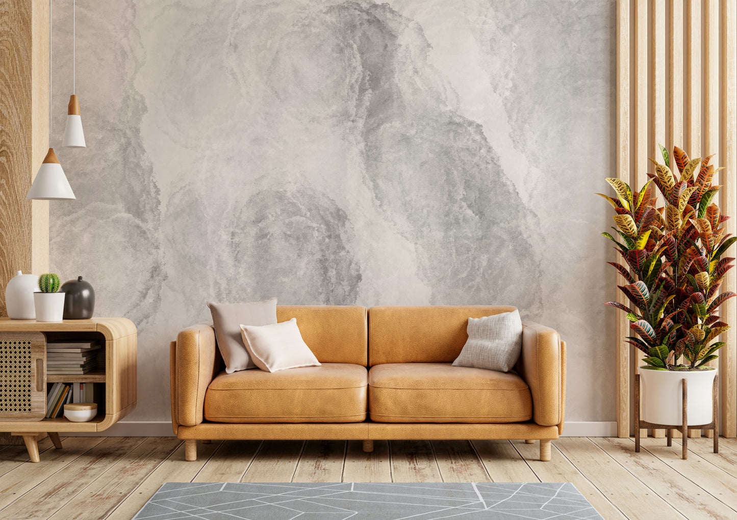 An artistic nature inspired mural for home decor.

