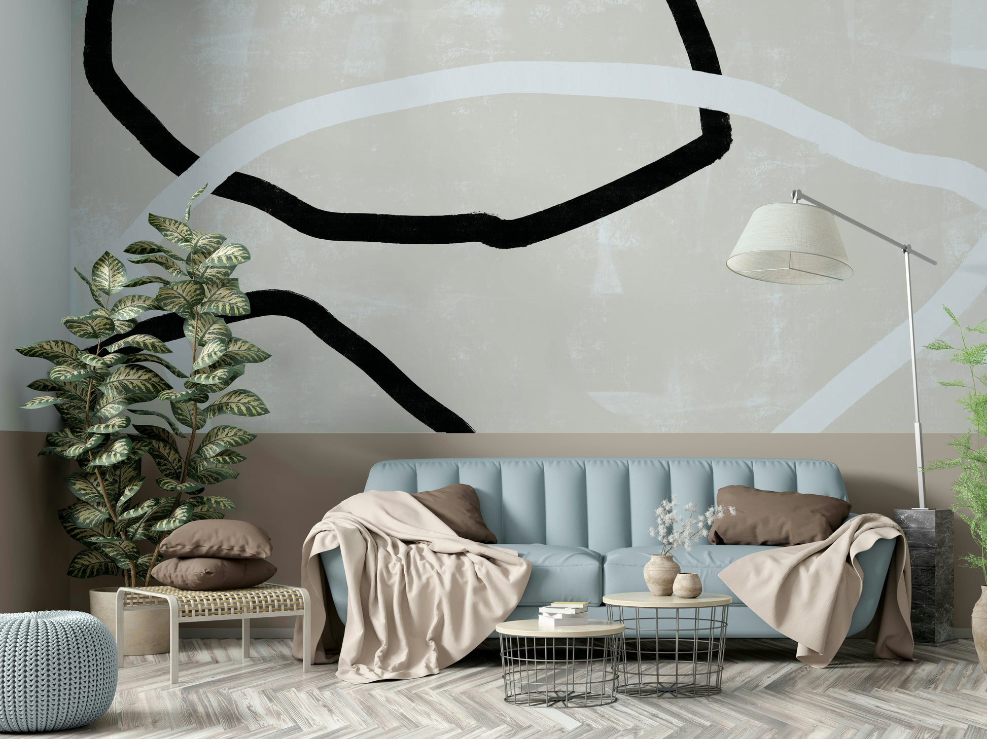 A serene subtle pattern wall mural for your decor.

