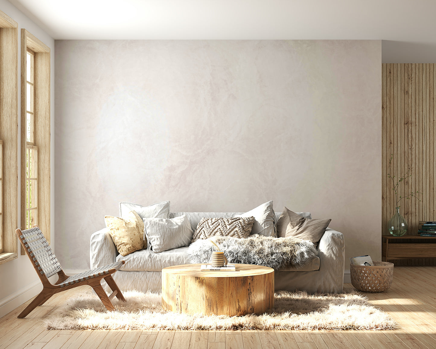 A contemplative subtle texture wallpaper mural for a feature wall.

