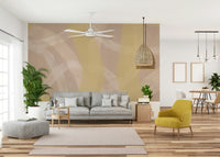 A beautiful soft yellow swirl wallpaper mural for a modern home.

