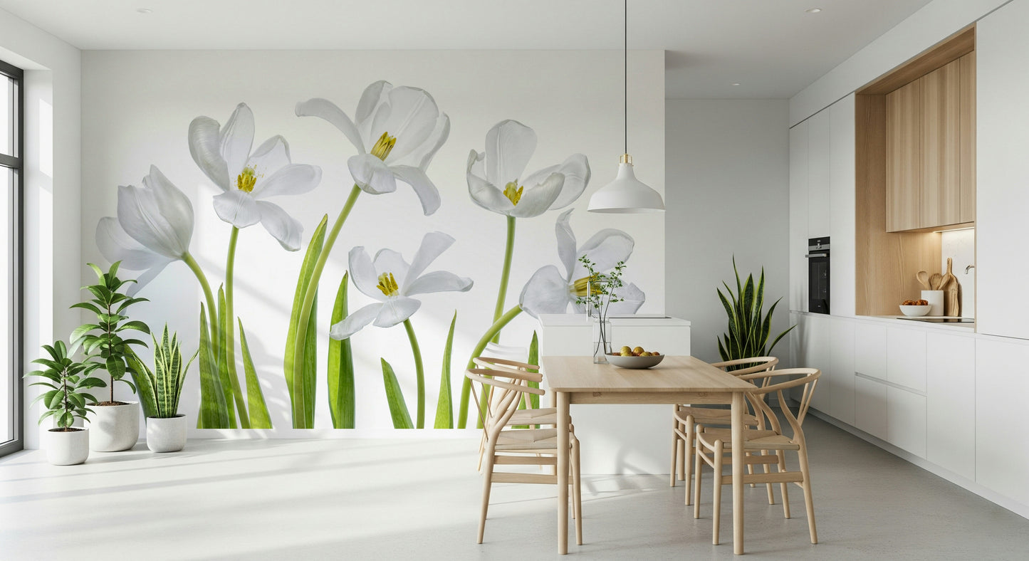 A tranquil subtle flower wall mural for your decor.

