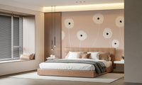 A graceful subtle bloom wall mural in soft, elegant tones.

