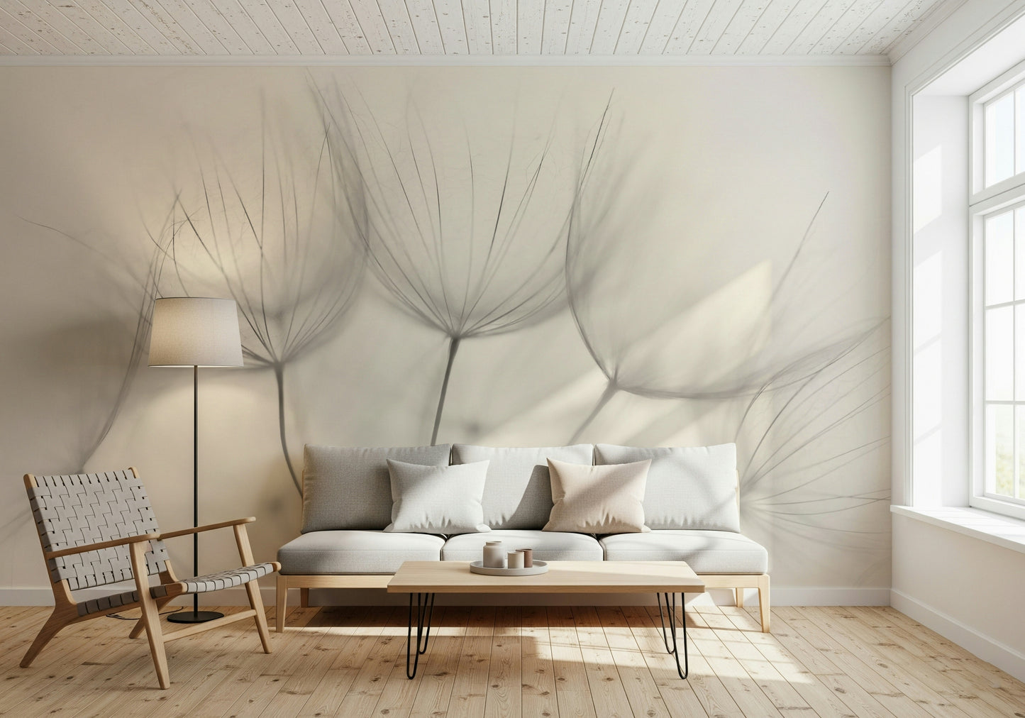 A classic soft floral wallpaper for walls.

