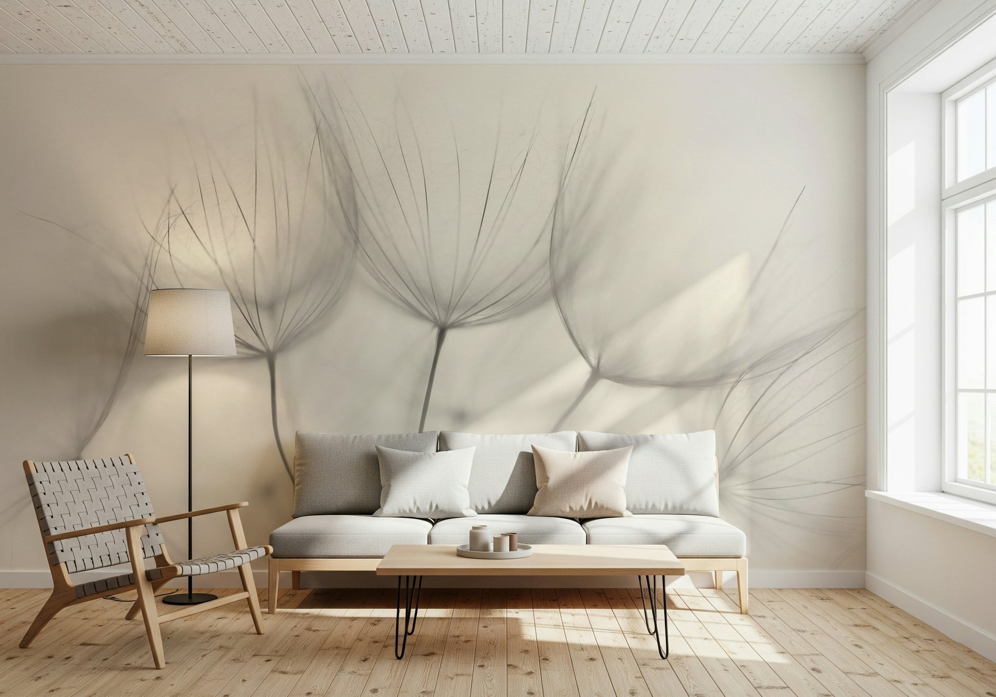 A classic soft floral wallpaper for walls.

