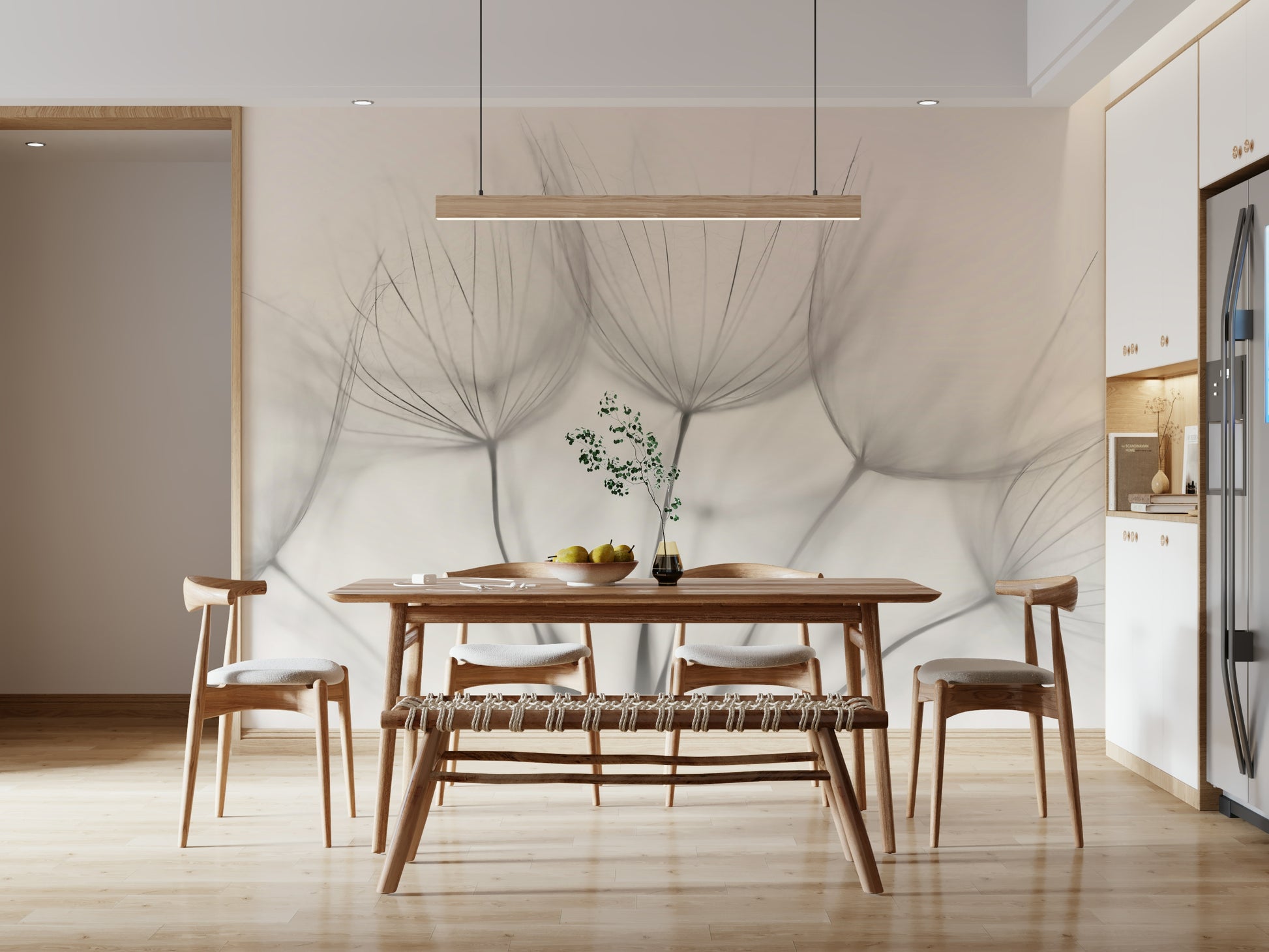 A tranquil subtle flower wall mural for your decor.

