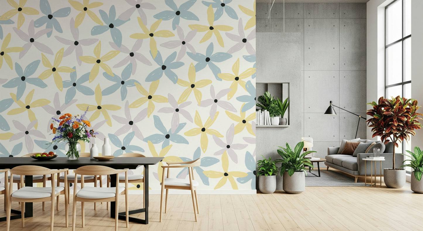 An artistic nature inspired mural for home decor.

