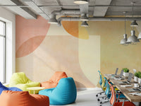 An artistic minimalist form mural for home decor.

