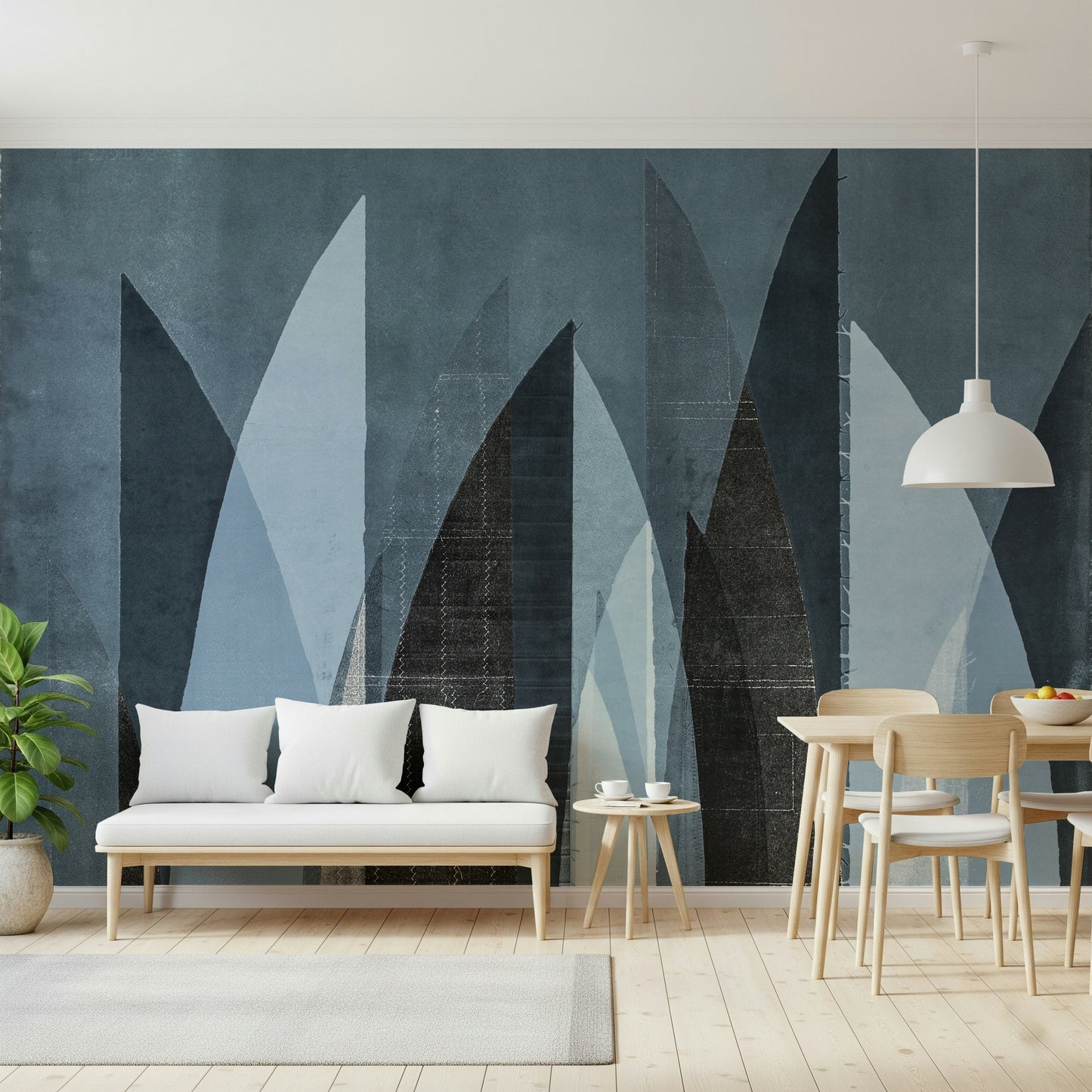 A beautiful abstract mountain wallpaper mural for a modern home.

