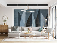 A graceful subtle pattern wall mural in cool, natural tones.


