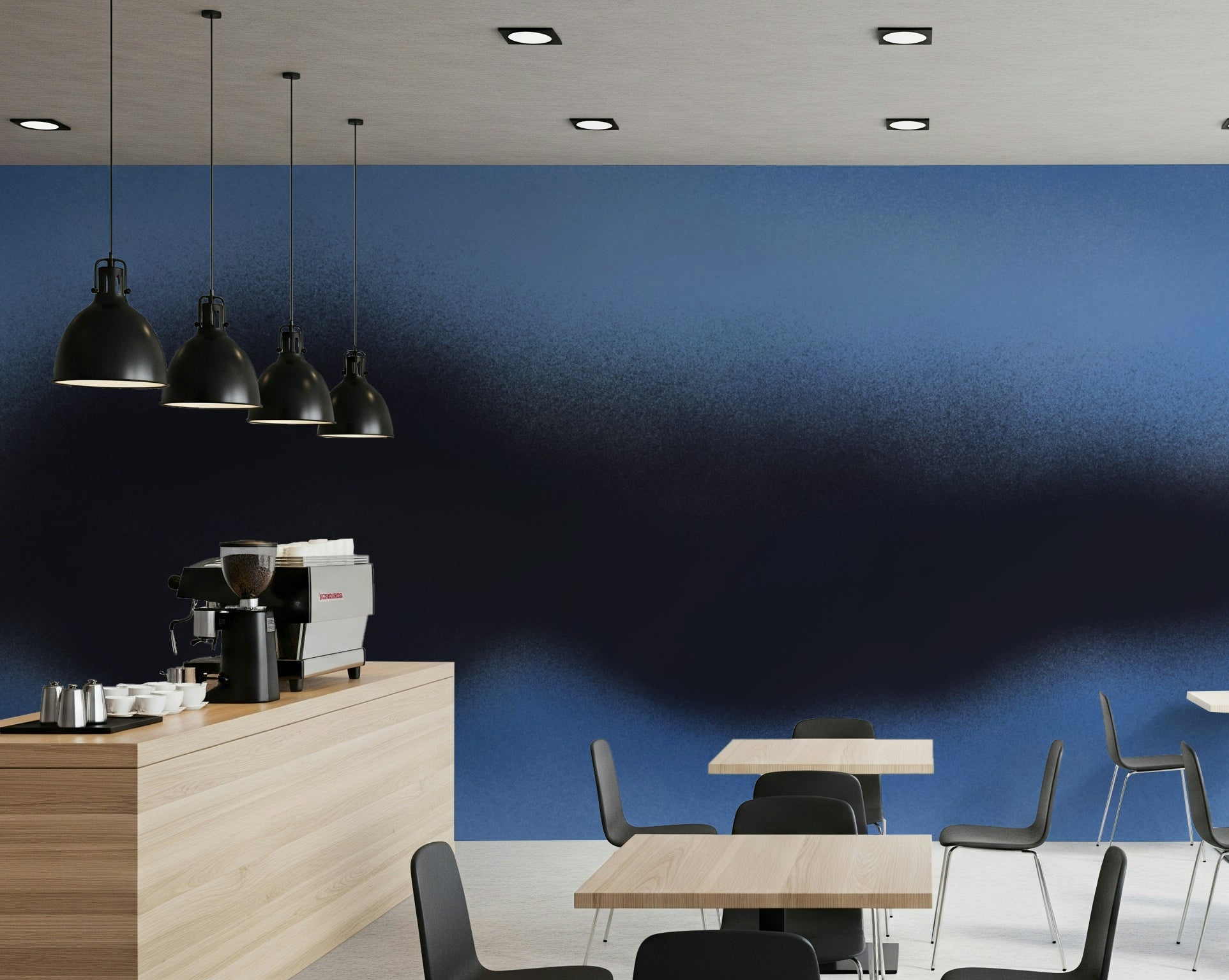 An artistic minimalist form mural for home decor.