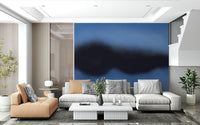 A beautiful abstract blue wallpaper mural for a modern home.