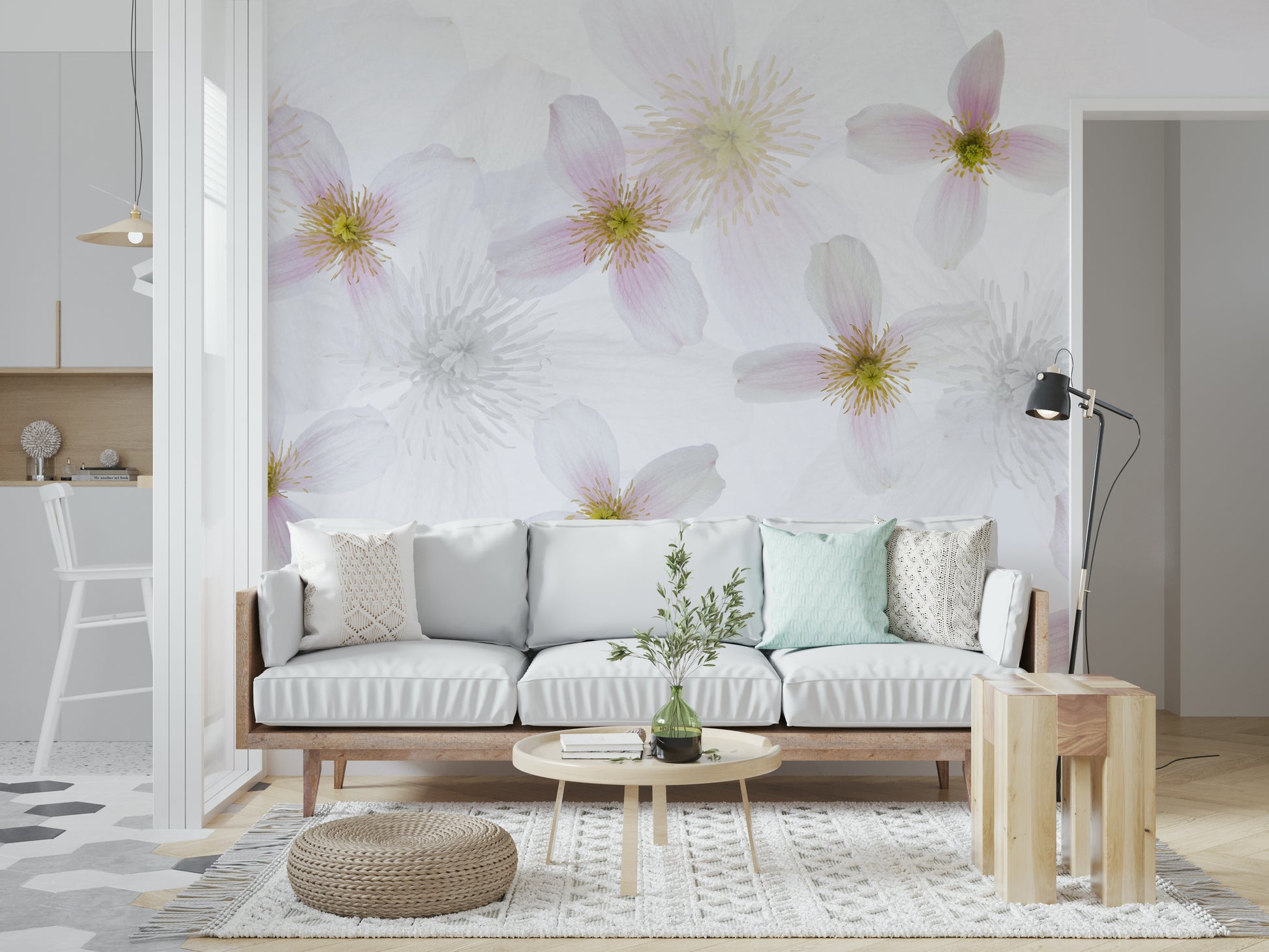 An artistic nature inspired mural for home decor.