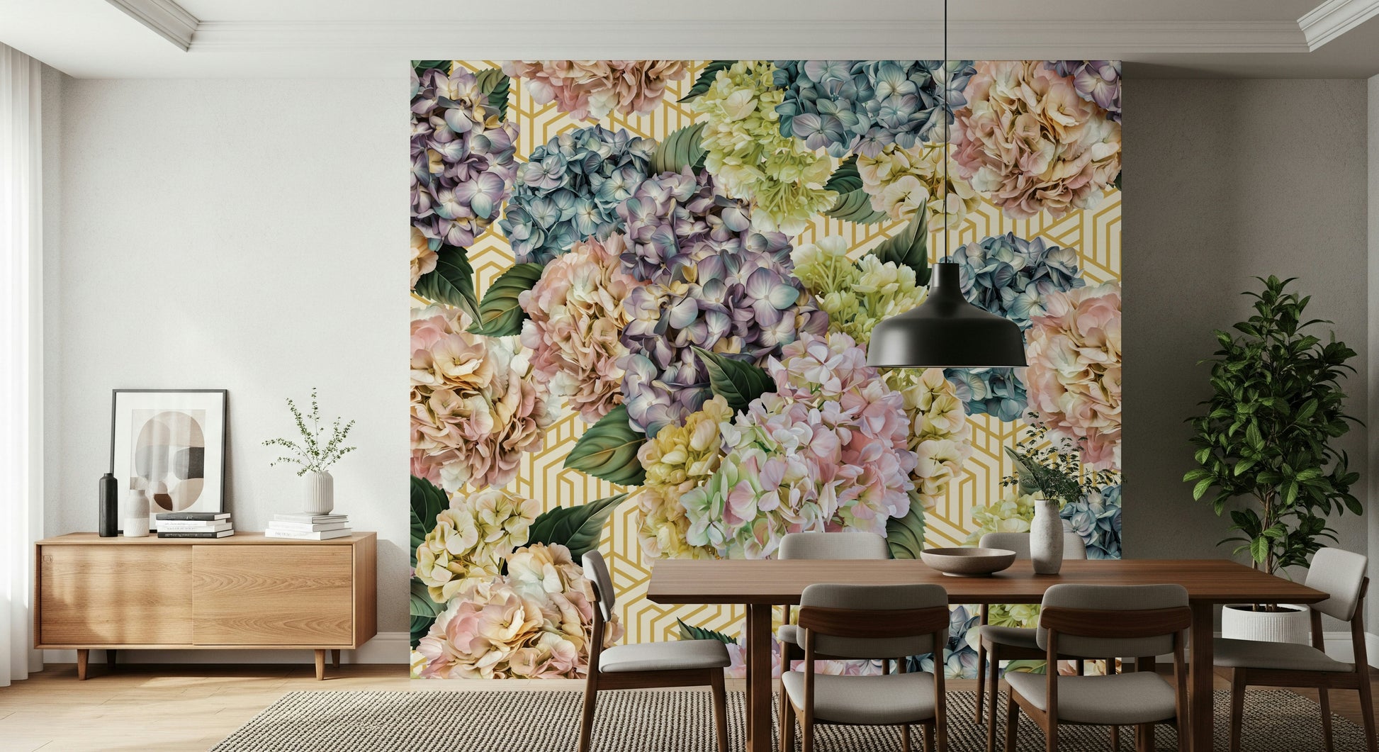 A serene subtle flower wall mural for your decor.