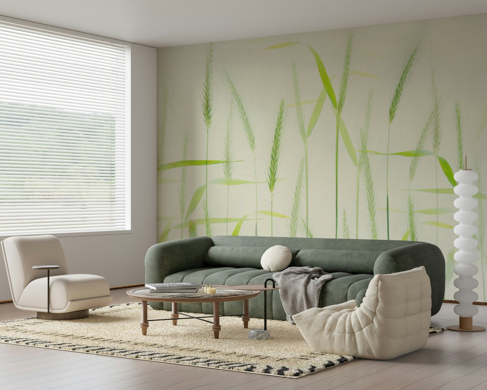 A serene rural landscape wall mural for your decor.
