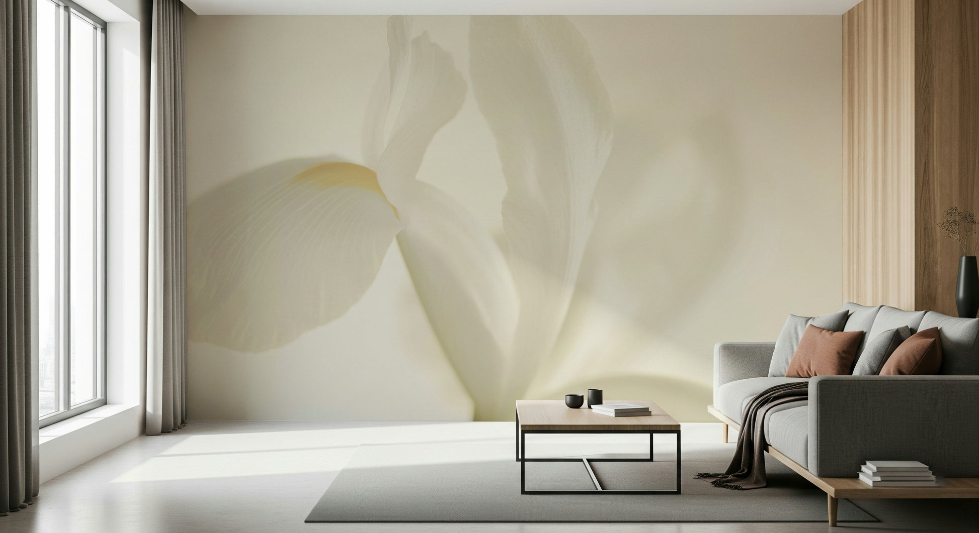 A classic soft floral wallpaper for walls.