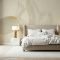 A contemplative floral pattern wallpaper mural for a feature wall.