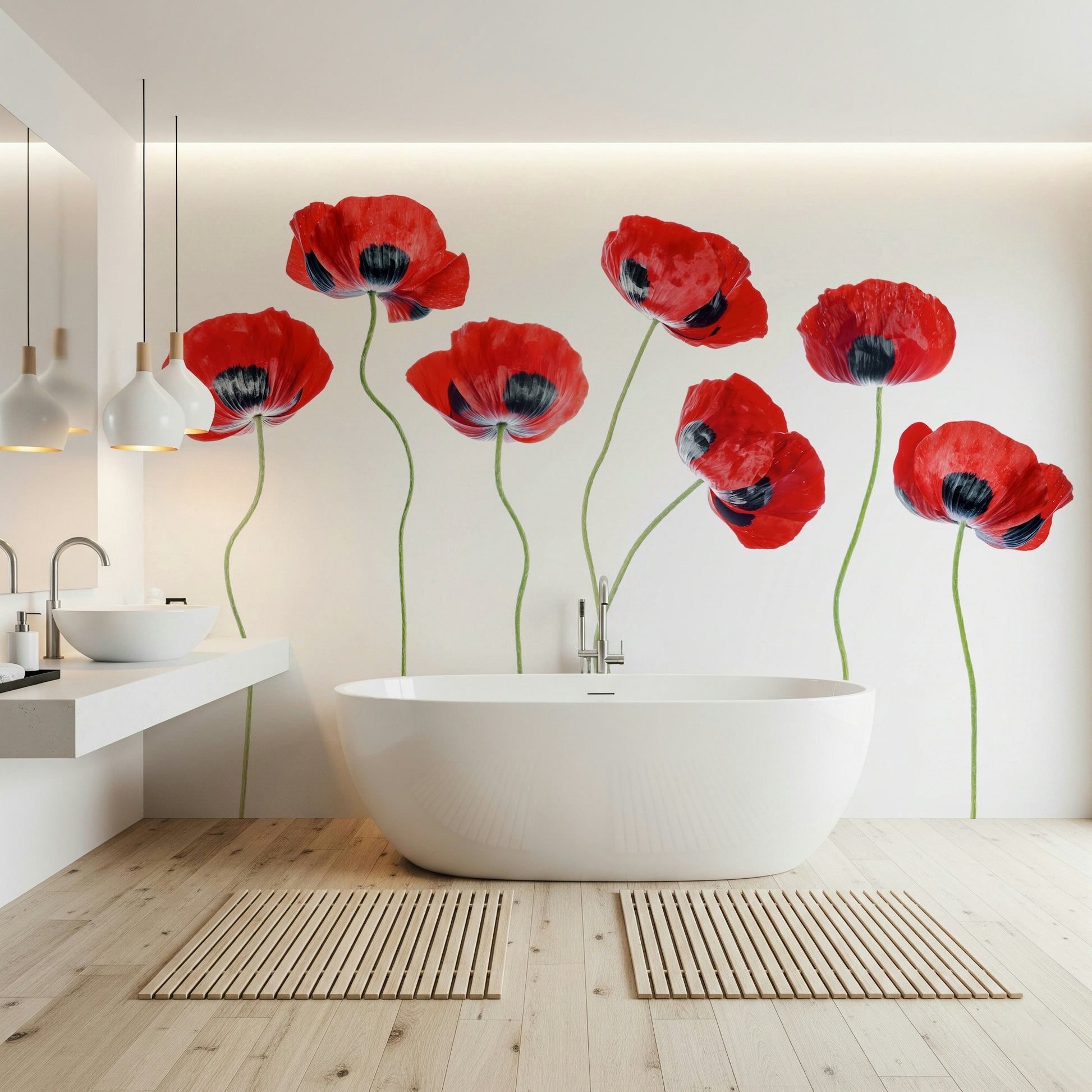 An artistic nature inspired mural for home decor.