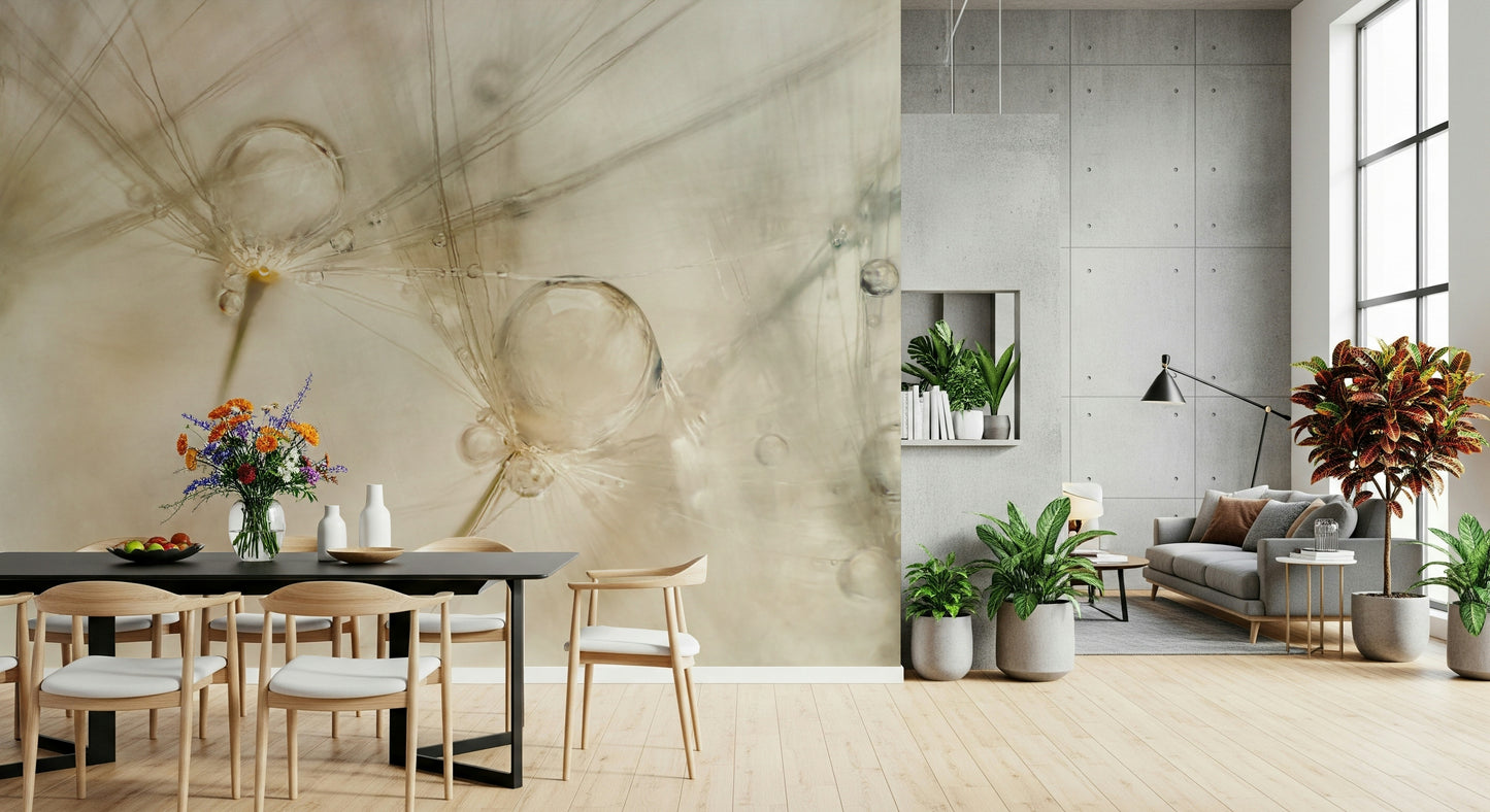 A contemplative gentle pattern wallpaper mural for a feature wall.