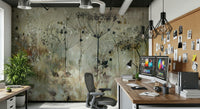 A beautiful subtle floral wallpaper mural with an echo effect.