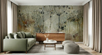 A serene abstract flower wall mural for your decor.