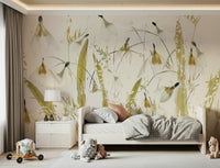 An artistic minimalist form mural for home decor.