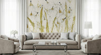 A graceful subtle texture wall mural in warm, golden tones.