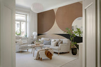 A beautiful modern art wall mural for a living room.