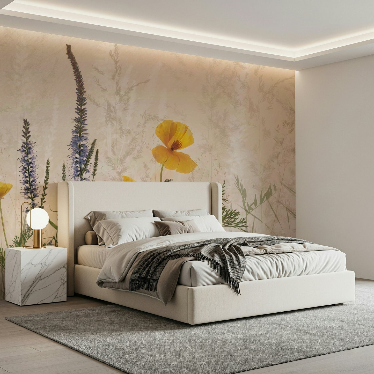 An artistic nature inspired mural for home decor.
