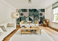 A beautiful abstract tile wallpaper mural for a modern home.