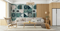 A contemplative subtle design wallpaper mural for a feature wall.