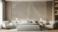 A beautiful abstract flowing wallpaper mural in neutral tones.