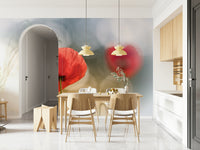 A classic soft floral wallpaper for walls.

