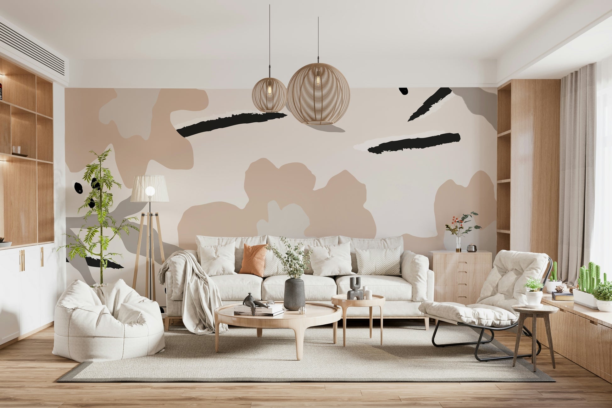 A classic soft floral wallpaper for walls.

