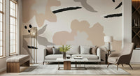 A beautiful artistic floral wallpaper mural with soft petals.

