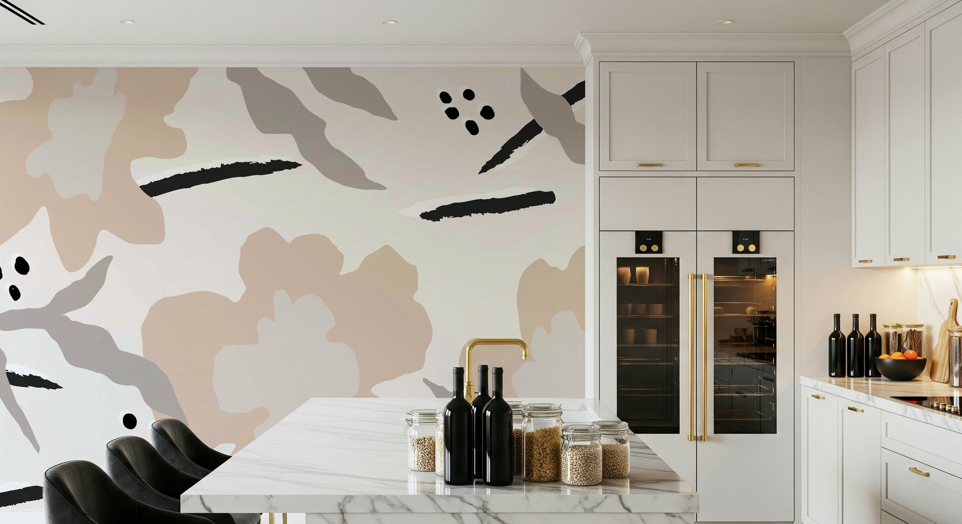 An artistic nature inspired mural for home decor.

